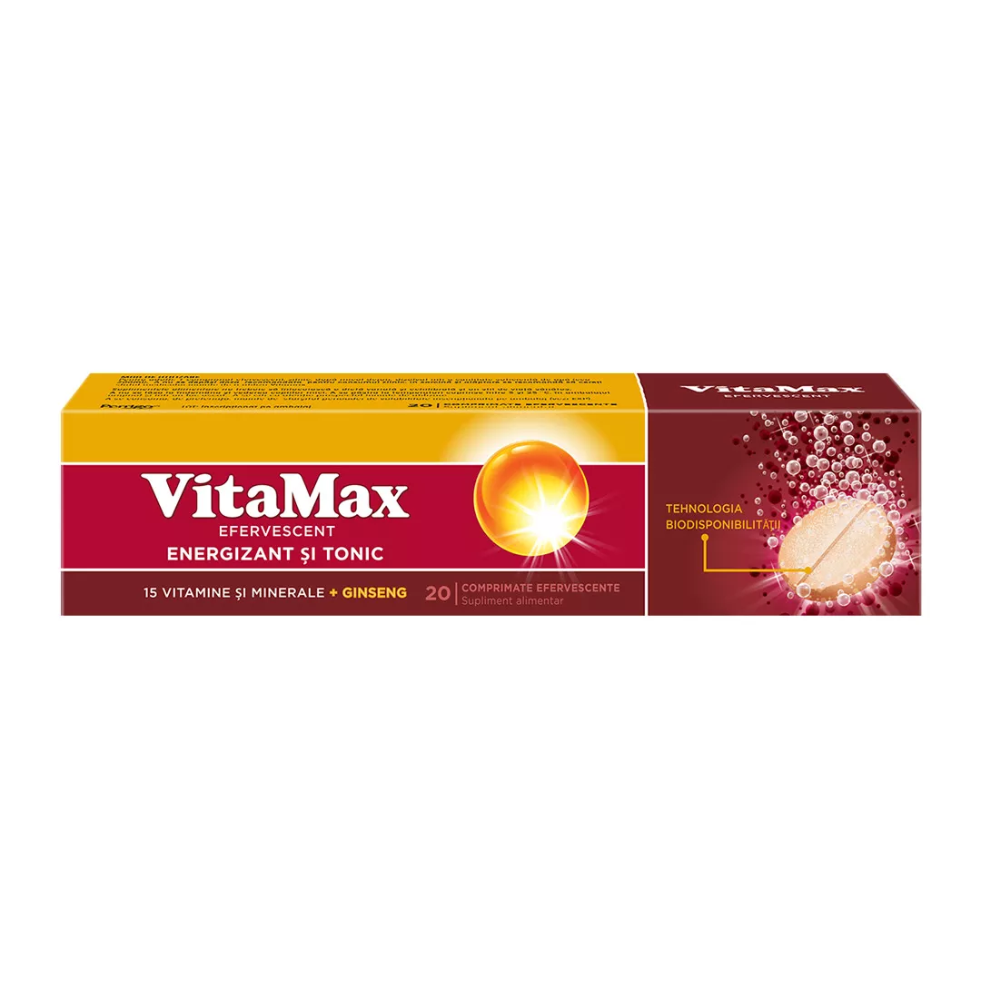 Vitamax Efervescent, 20 comprimate, Perrigo, [],farmaciabajan.ro