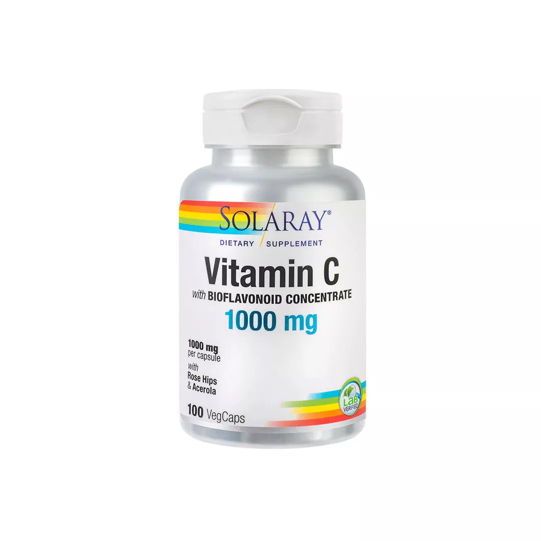 Vitamin C 1000 mg Solaray, 100 capsule, Secom, [],farmaciabajan.ro