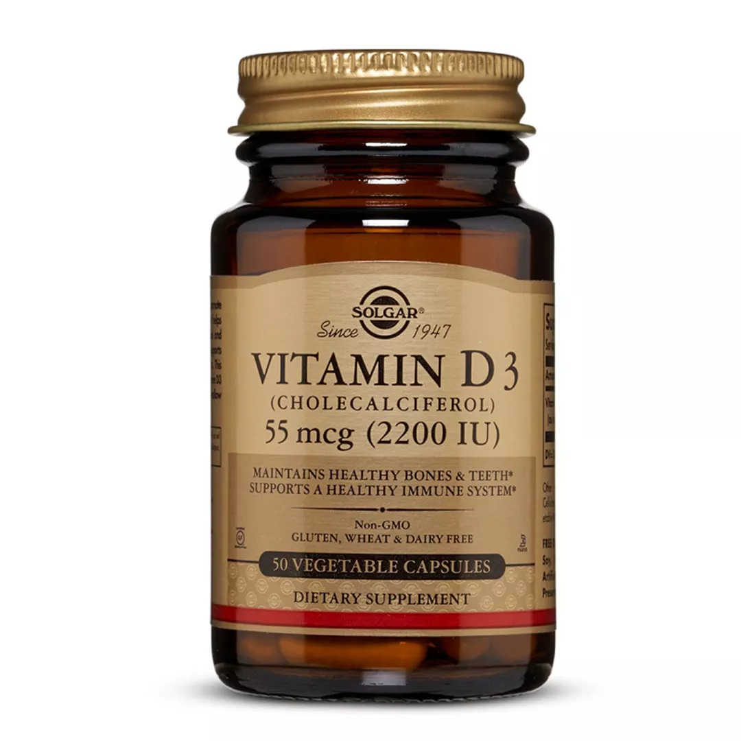 Vitamin D3 2200 UI Colecalciferol 55 mcg, 50 capsule, Solgar, [],farmaciabajan.ro