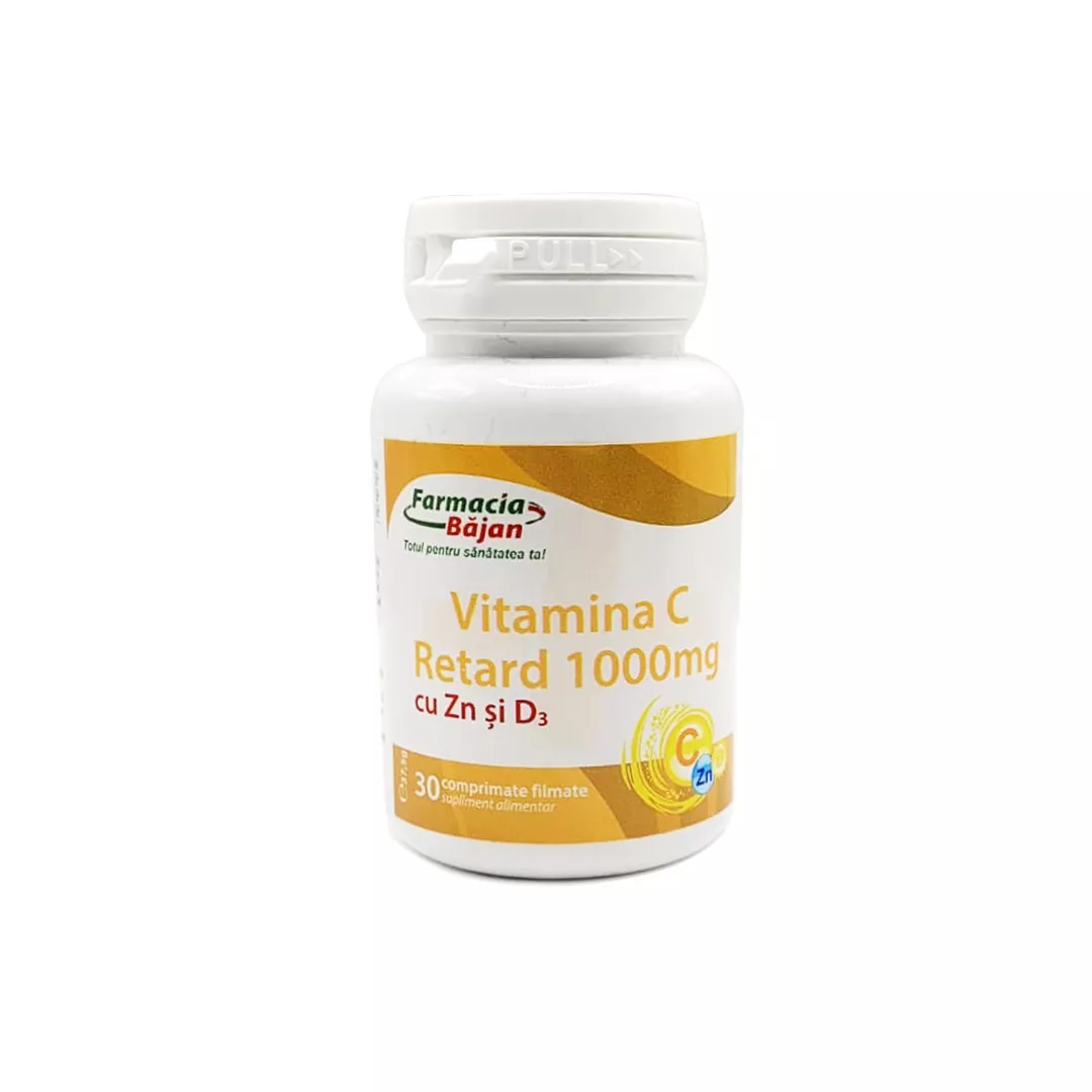 Vitamina C, 1000 mg + ZN + D3, 30 comprimate, Farmacia Bajan, [],farmaciabajan.ro