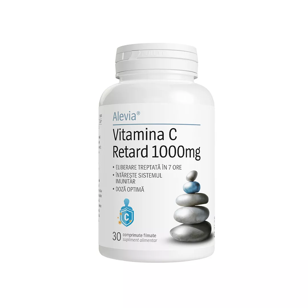 Vitamina C Retard 1000mg, 30 comprimate filmate, Alevia, [],farmaciabajan.ro