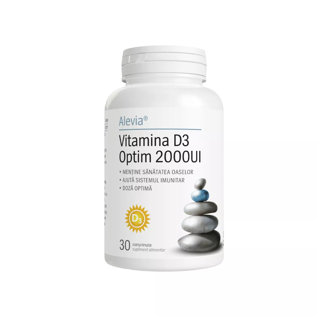 Vitamina D3 Optim 2000UI, 30 comprimate, Alevia, [],farmaciabajan.ro
