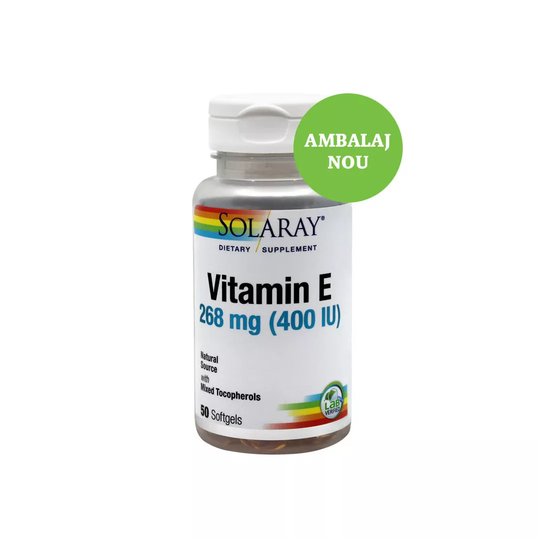 Vitamina E 400UI Solaray, 50 capsule, Secom, [],https:farmaciabajan.ro