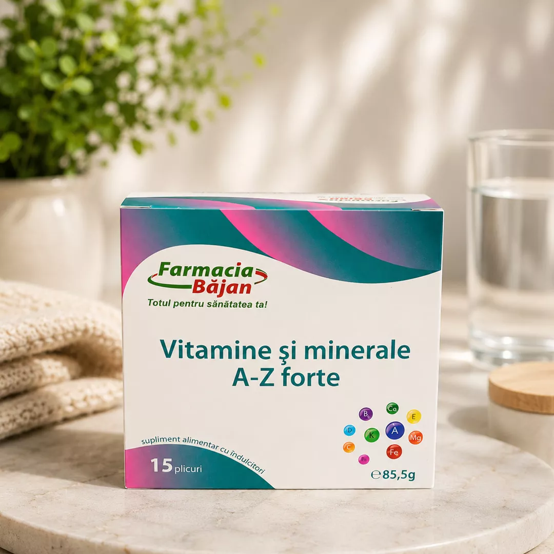 Vitamine si minerale A-Z Forte, 15 plicuri, Farmacia Bajan, [],farmaciabajan.ro