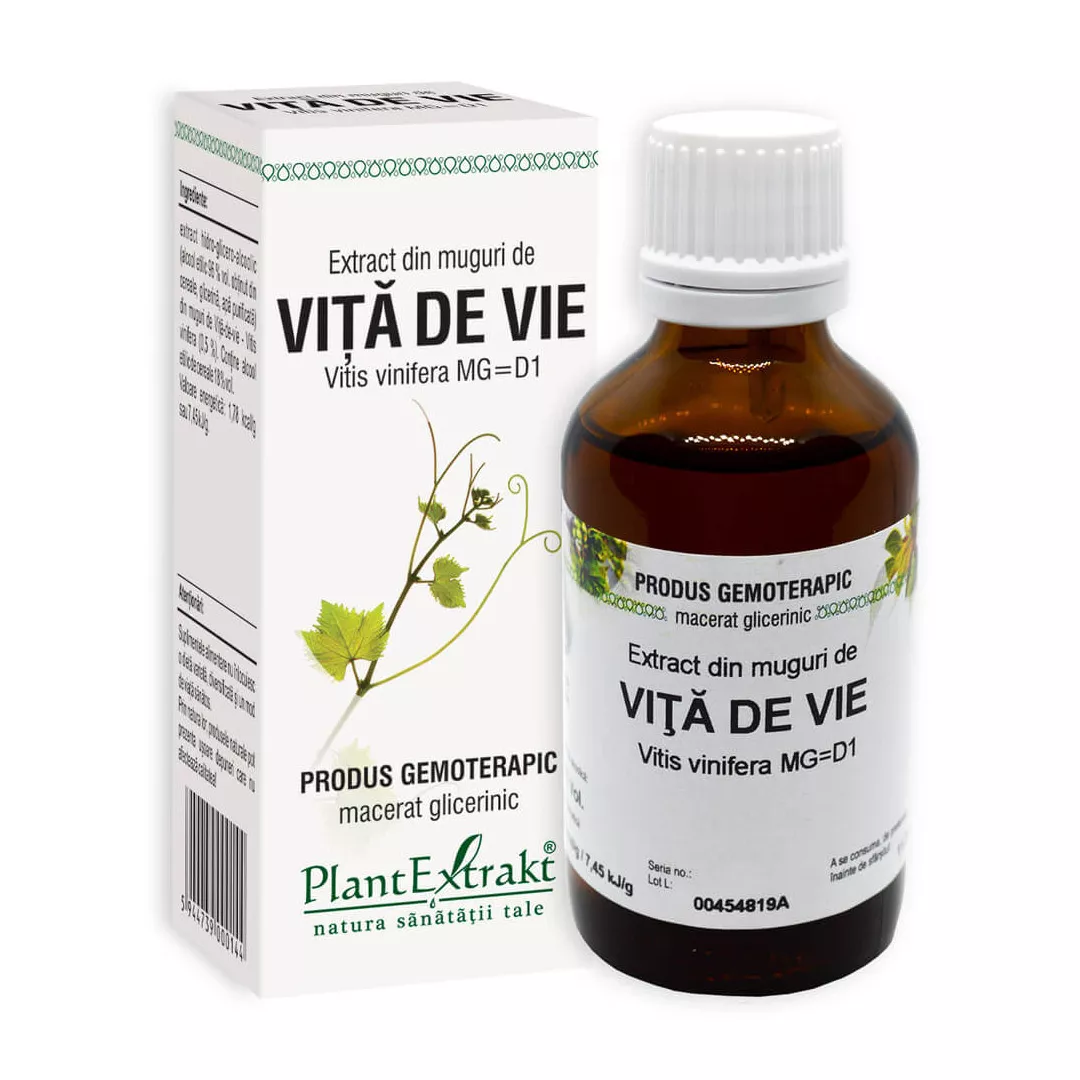 Extract din muguri de VITA DE VIE (Vitis vinifera MG=D1), 50 ml, Plant Extrakt, [],https:farmaciabajan.ro