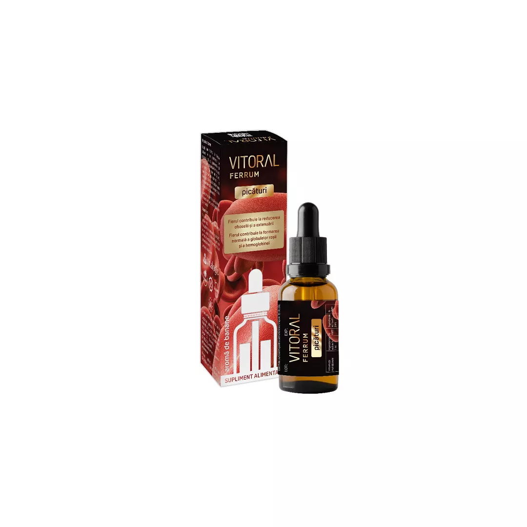 Vitoral Ferrum picaturi, 30 ml, Vitalogic, [],farmaciabajan.ro