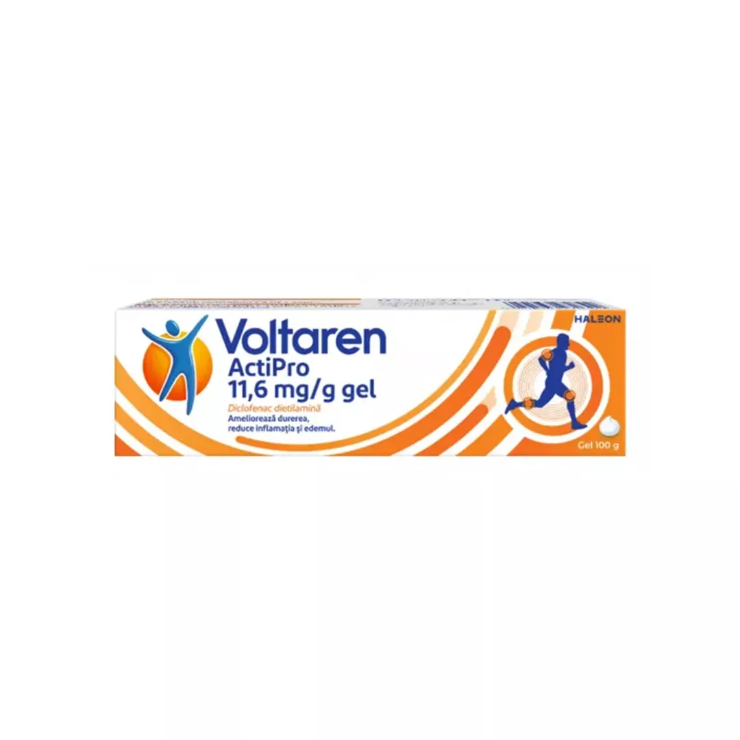 Voltaren ActiPro, 11,6 mg/g-gel, 100 g, Haleon, [],farmaciabajan.ro