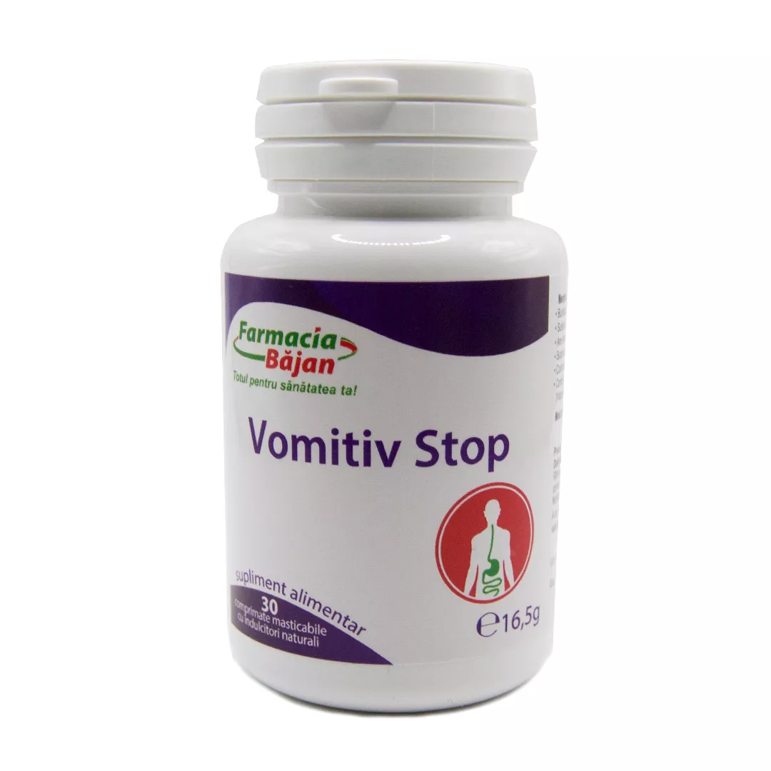 Vomitiv stop, 30 capsule, Farmacia Bajan, [],farmaciabajan.ro