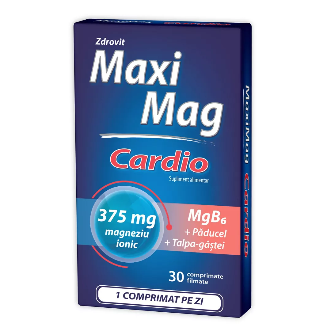 MaxiMag Cardio 375 mg, 30 comprimate, Zdrovit, [],https:farmaciabajan.ro