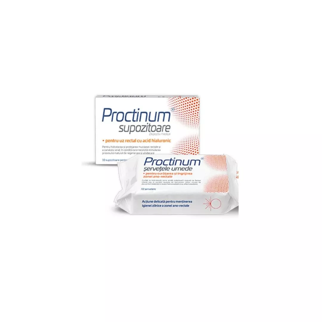 Proctinum 10 supozitoare + Servetele umede 72 bucati, Zdrovit , [],farmaciabajan.ro