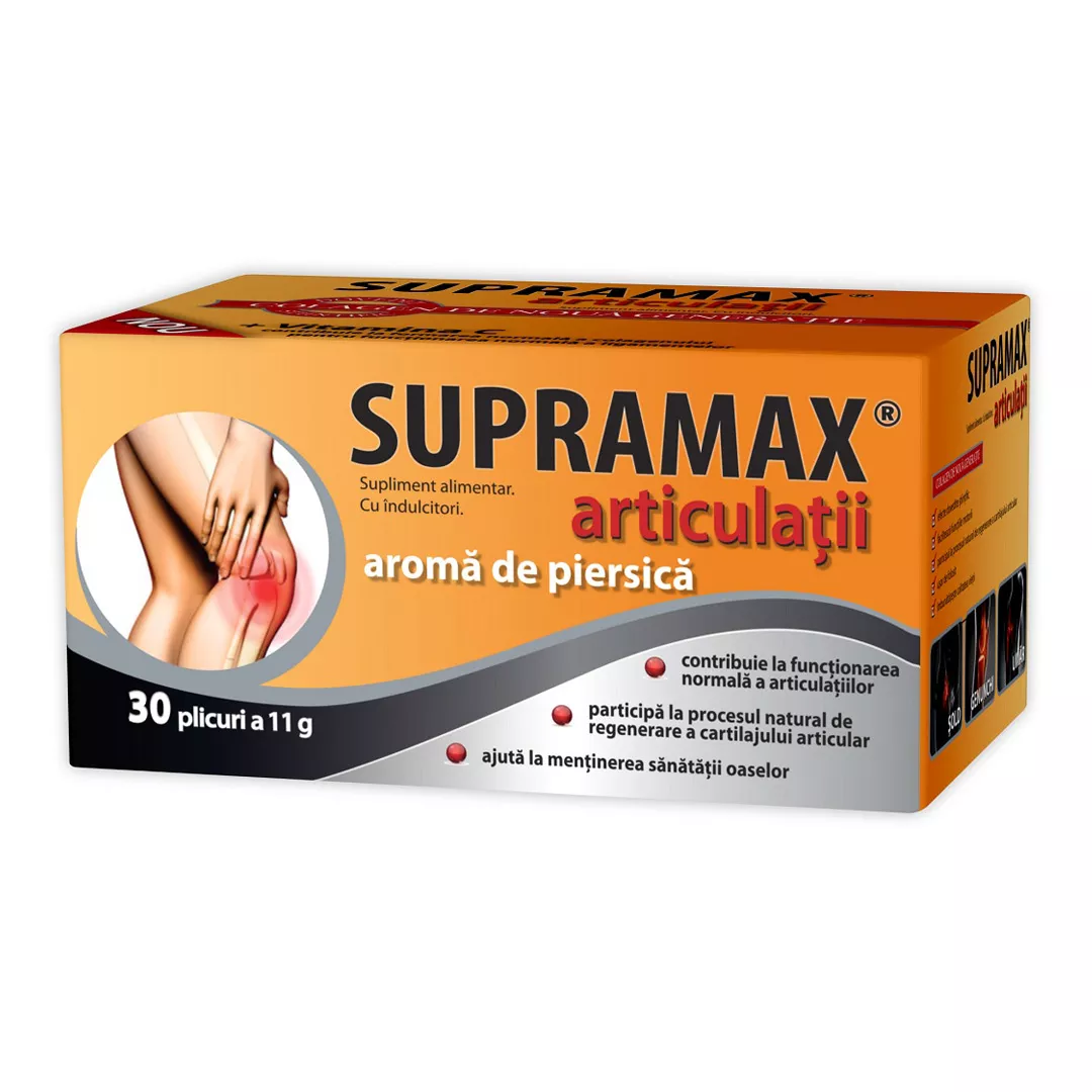 Supramax articulatii cu aroma de piersica, 30 plicuri, Zdrovit, [],https:farmaciabajan.ro
