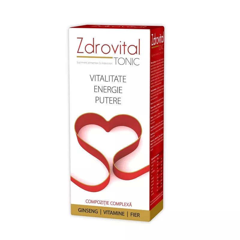 ZDROVITAL tonic (ginseng+vit.+fe) 500ml - Natur Pr, [],farmaciabajan.ro