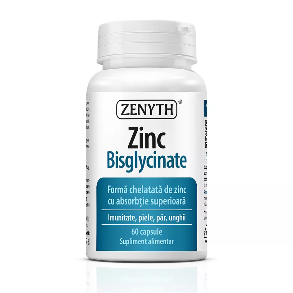Zinc Bisglicinat, 60 capsule, Zenyth, [],farmaciabajan.ro