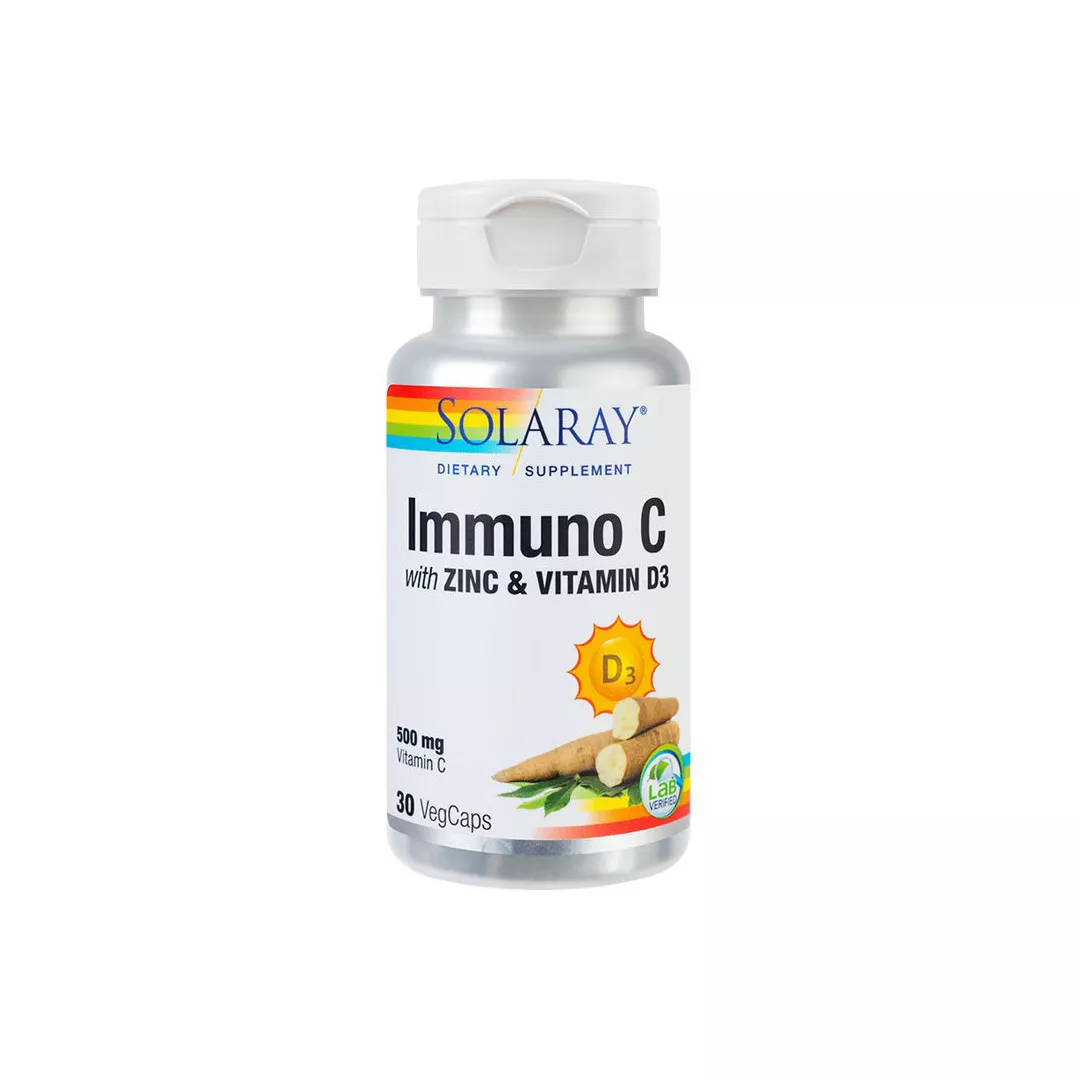 Zinc si Vitamina D3 Immuno C Solaray, 30 capsule, Secom, [],farmaciabajan.ro