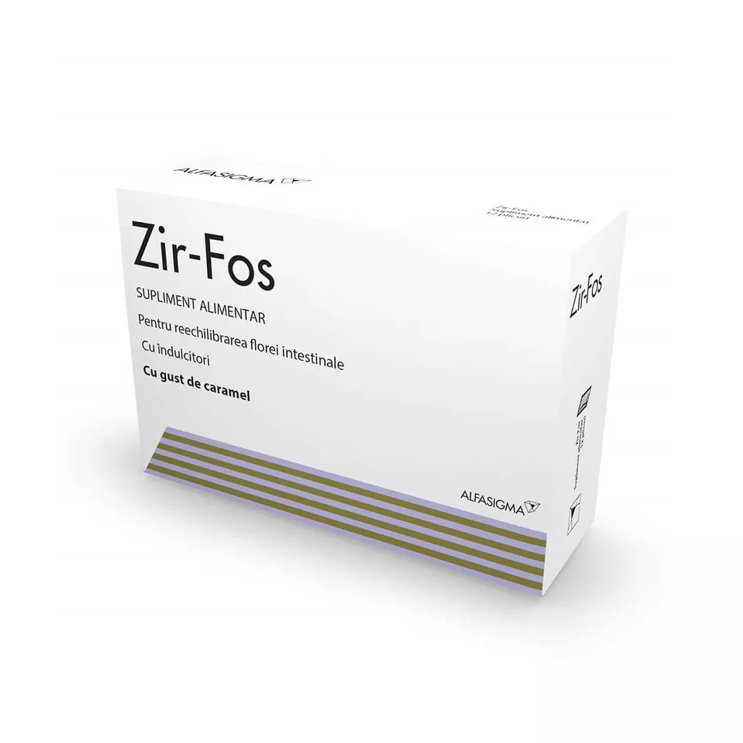 Zirfos cu gust de caramel, 12 plicuri, Alfasigma, [],farmaciabajan.ro