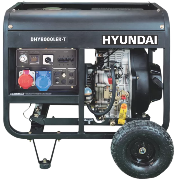 Generator de curent trifazat cu motor diesel Hyundai DHY8500LEK-T, [],bricolajmarket.ro