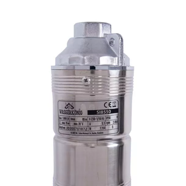 Pompa submersibila cu surub, inox, ape curate, hmax=85m, qmax=3000l/h, 1.15kw, 230v Pompa submersibila cu surub, inox, ape curate, hmax=85m, qmax=3000l/h, 1.15kw, 230v