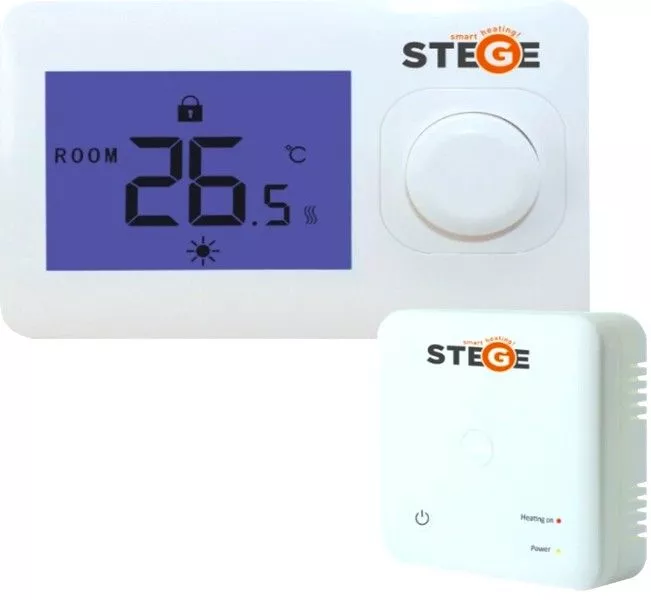 Termostat electronic pentru centrala, LCD, STEGE wireless WT100 RF, [],bricolajmarket.ro
