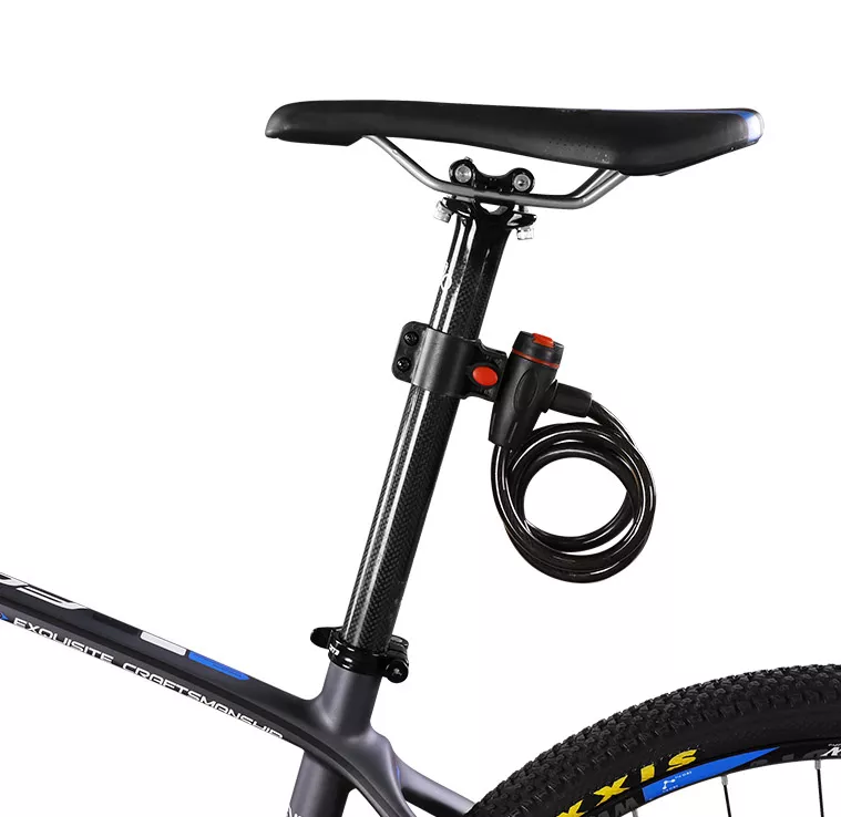Antifurt bicicleta cablu spiralat 1.2m si cheie Forever - negru