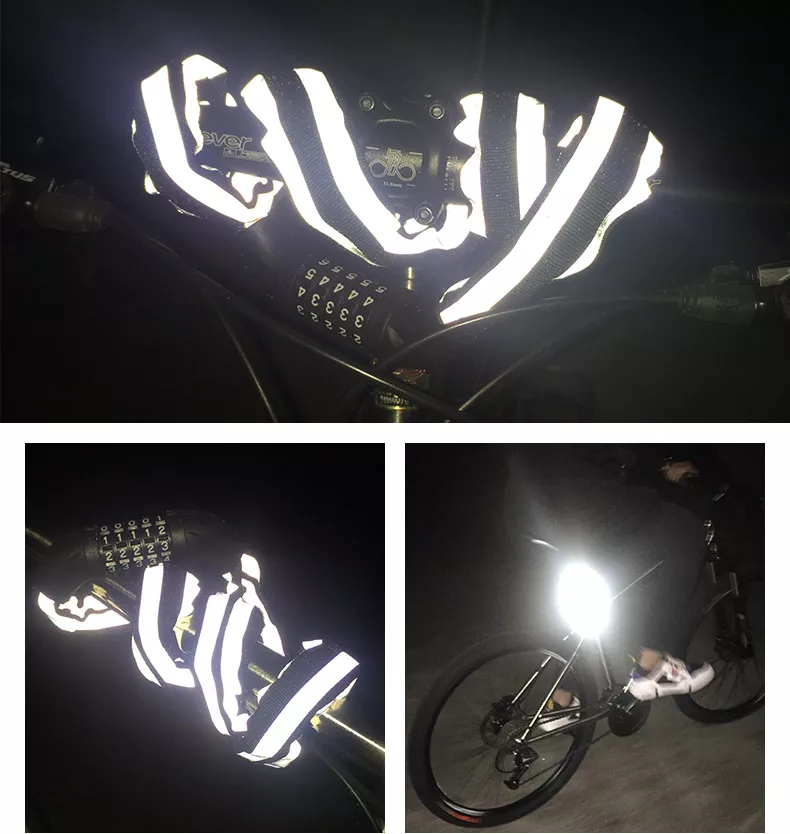Antifurt bicicleta reflectorizant 1 m, lant si cifru Forever