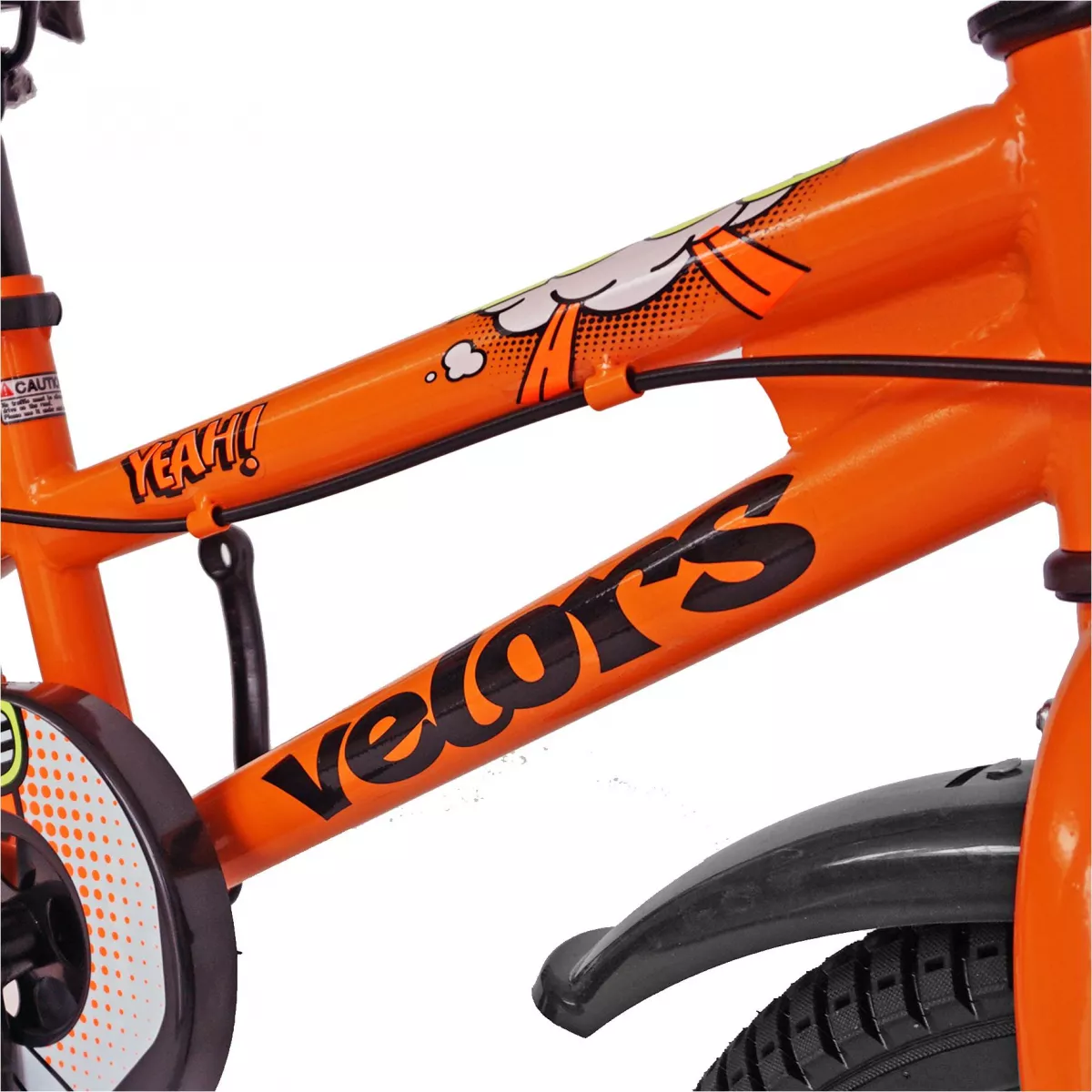 Bicicleta baieti VELORS V1601A, roata 16", C-Brake, roti ajutatoare, 4-6 ani, portocaliu/negru  - RESIGILATA
