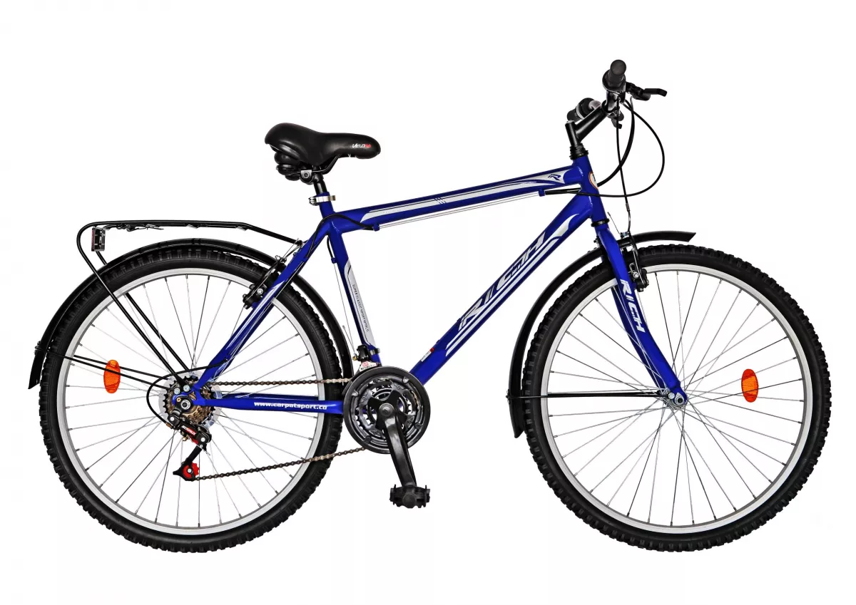 Bicicleta CITY  26" RICH R2635A, cadru otel, culoare albastru / alb 