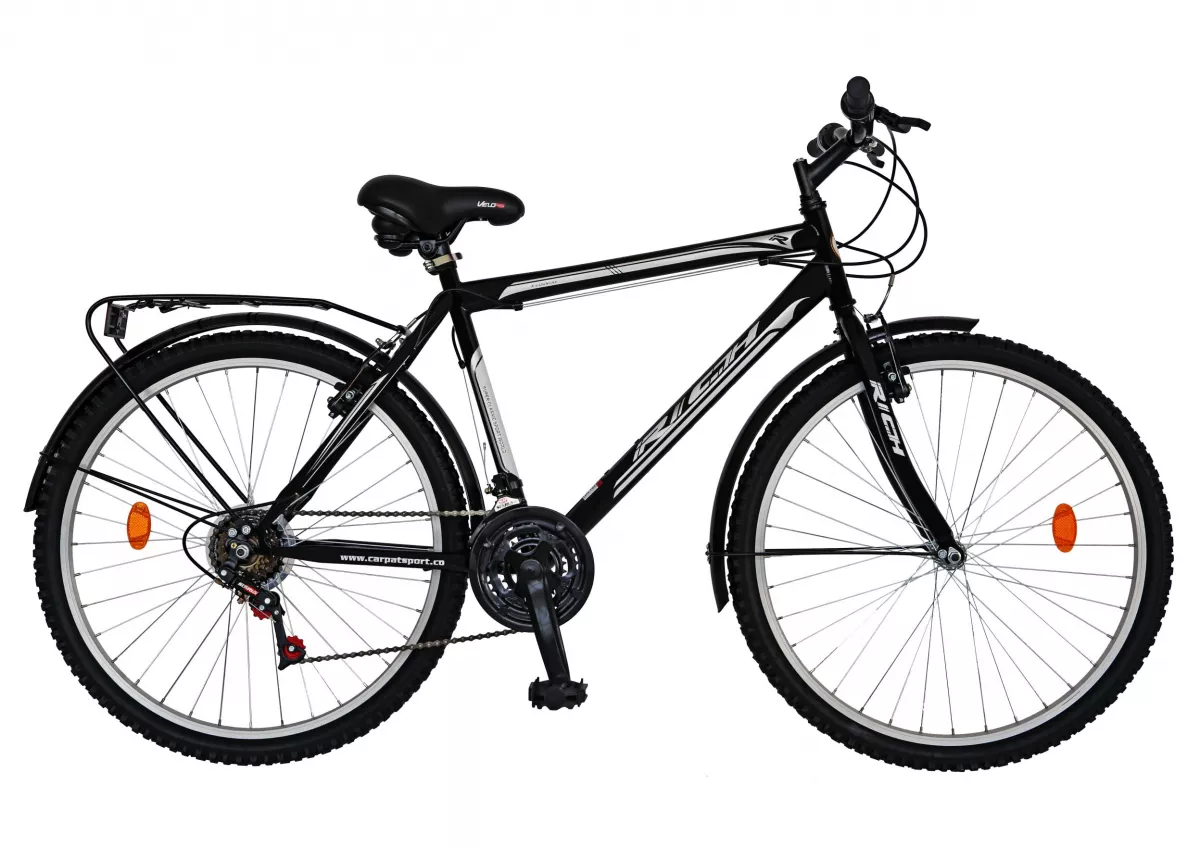 Bicicleta CITY  26" RICH R2635A, cadru otel, culoare negru / alb 
