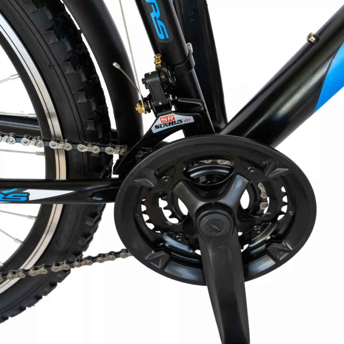 Bicicleta CITY Velors V2633B, roata 26 inch, echipare Shimano, 18 viteze, culoare negru/albastru