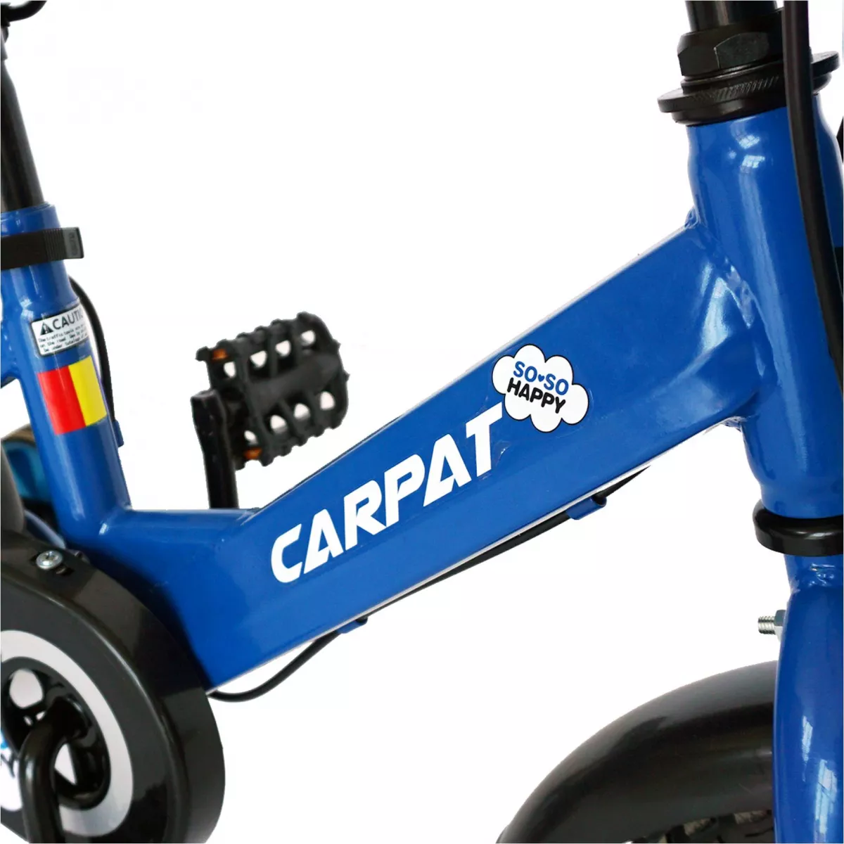 Bicicleta baieti CARPAT C1201C, roata 12", V-Brake, roti ajutatoare, 2-4 ani,  albastru/negru 