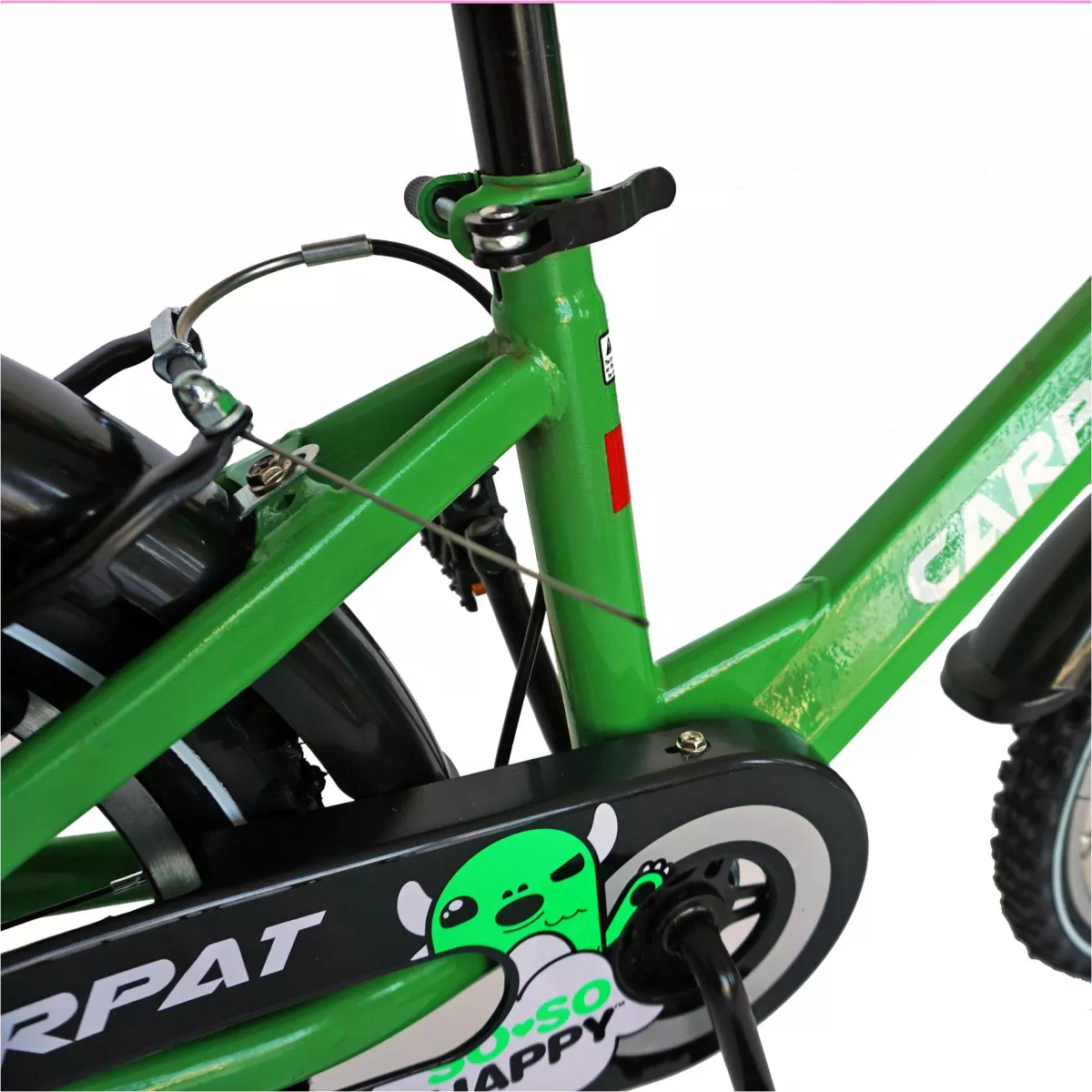 Bicicleta baieti CARPAT C1401C, roata 14", V-Brake, roti ajutatoare, 3-5 ani, verde/negru 