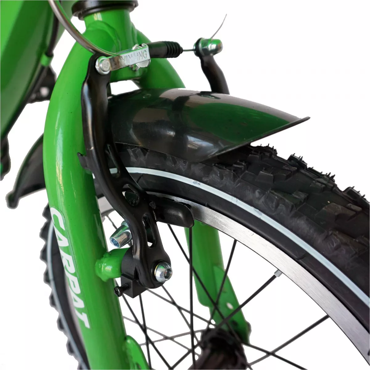 Bicicleta baieti CARPAT C1401C, roata 14", V-Brake, roti ajutatoare, 3-5 ani, verde/negru 