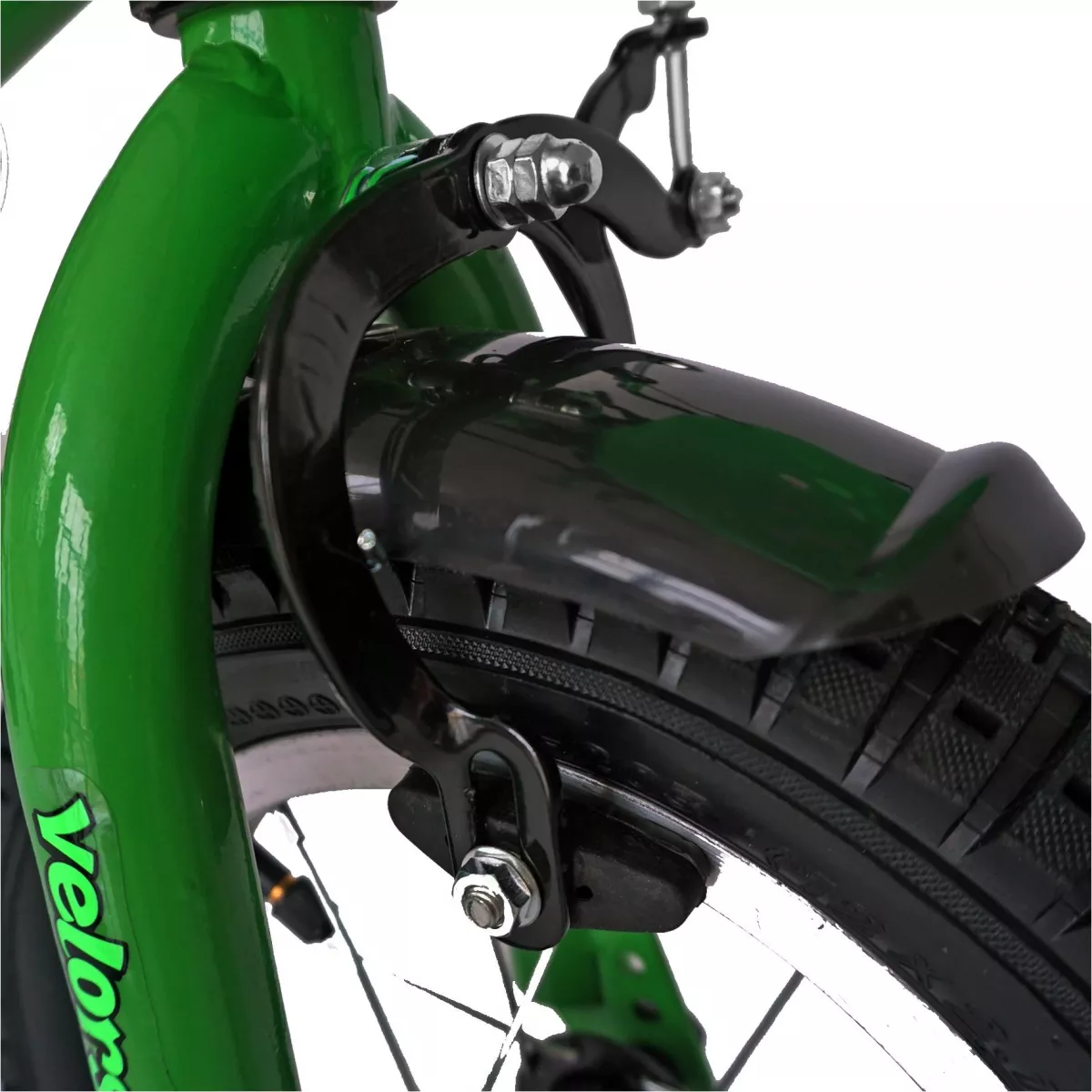 Bicicleta baieti VELORS V1401A, roata 14", C-Brake, roti ajutatoare, 3-5 ani, verde/negru 