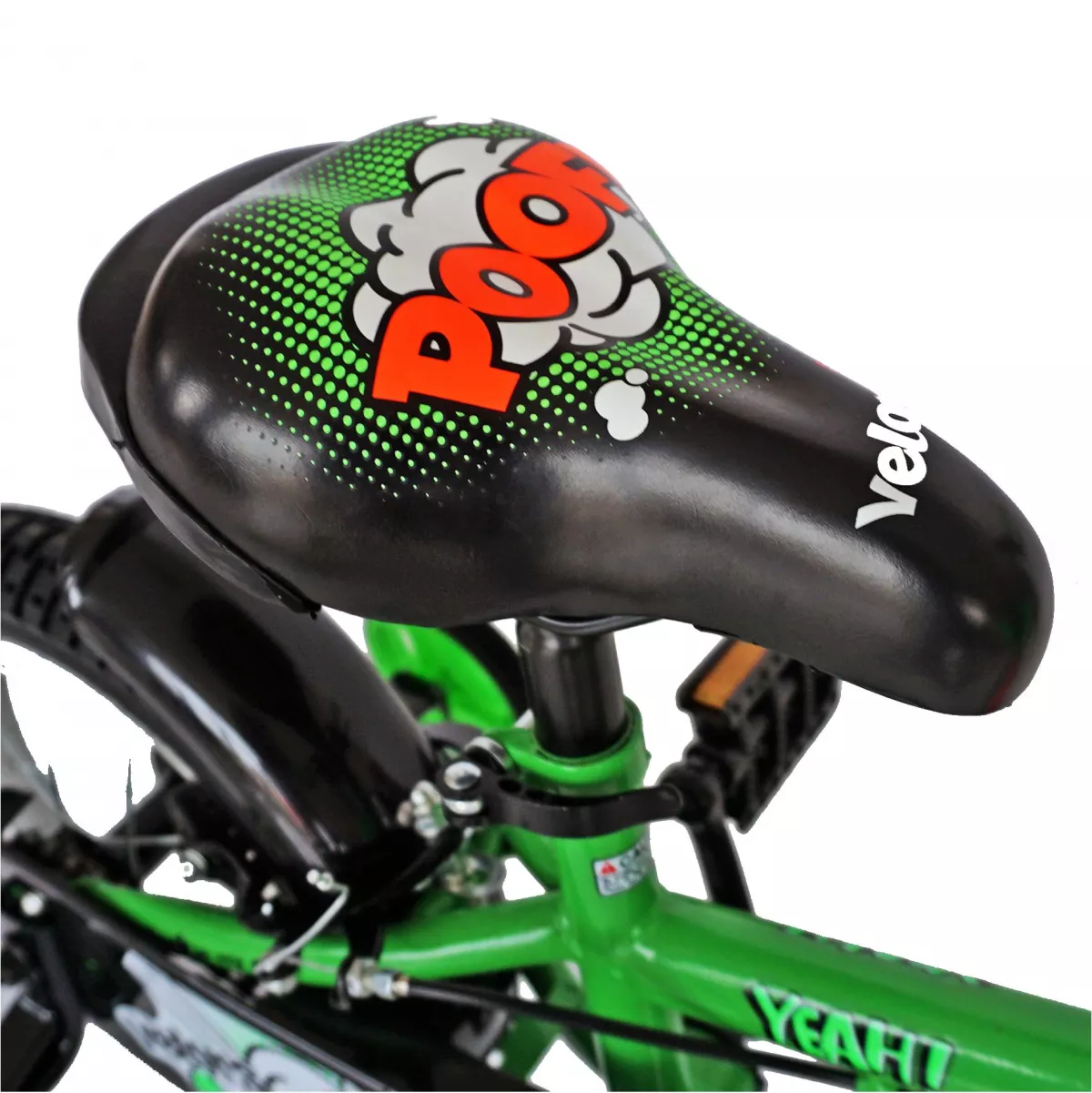 Bicicleta baieti VELORS V1401A, roata 14", C-Brake, roti ajutatoare, 3-5 ani, verde/negru 