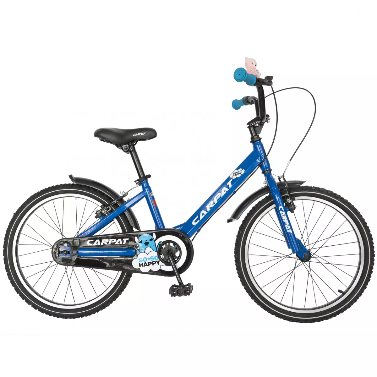 Bicicleta baieti CARPAT C2001C, roata 20", V-Brake, 7-10 ani, albastru/negru