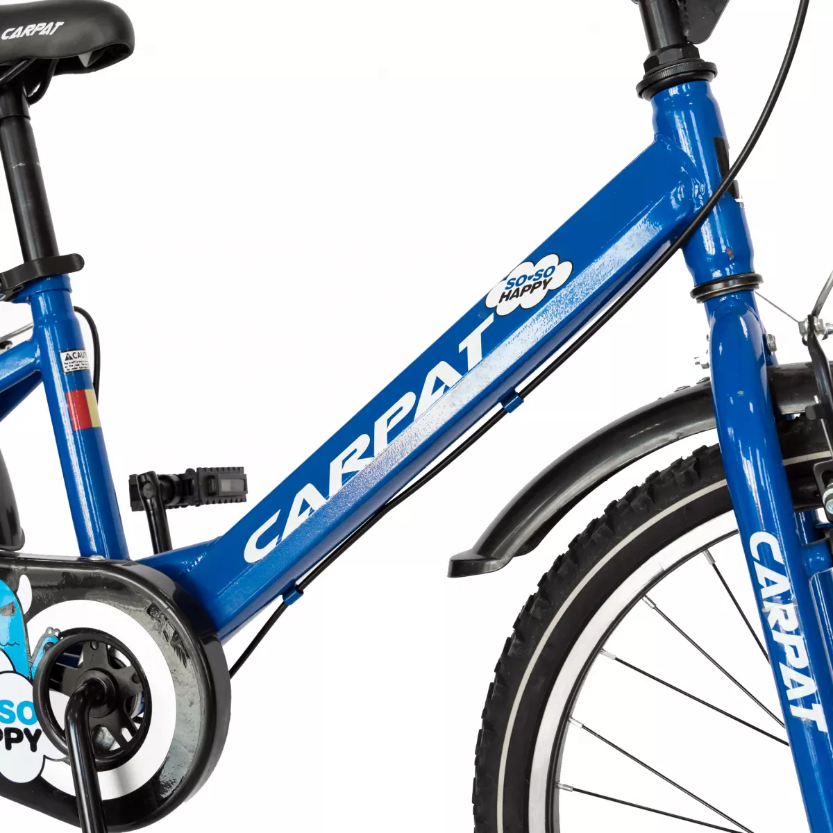 Bicicleta baieti CARPAT C2001C, roata 20", V-Brake, 7-10 ani, albastru/negru