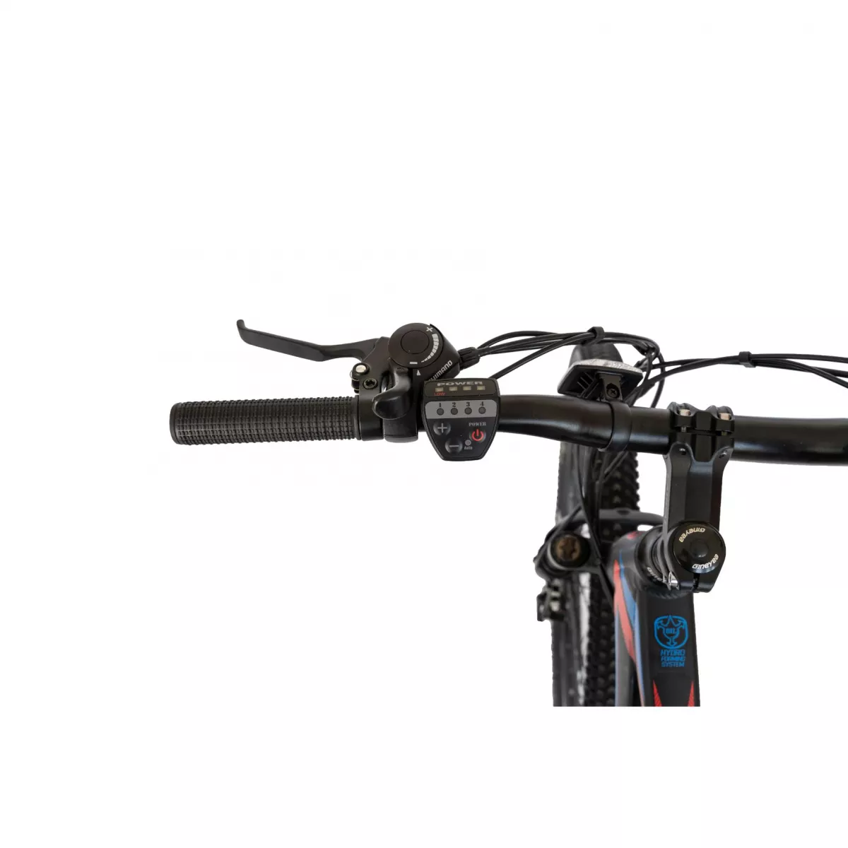 Bicicleta electrica MTB (E-BIKE) CARPAT 27.5" C1009E, cadru aluminiu, frane mecanice disc, transmisie SHIMANO 21 viteze, culoare negru/rosu