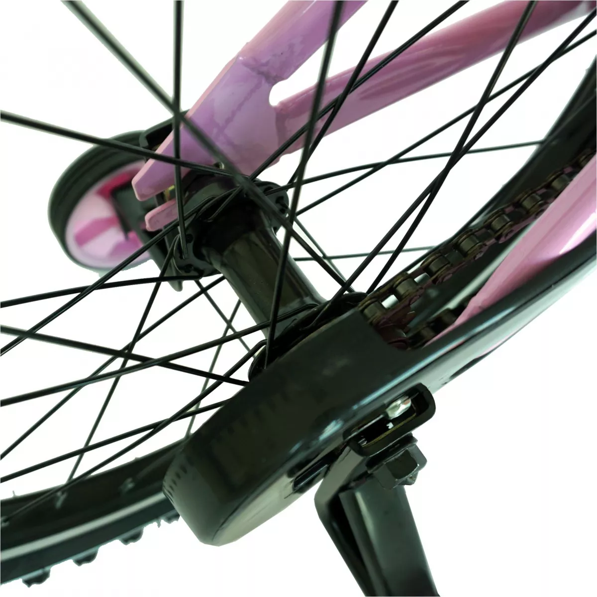 Bicicleta fete CARPAT C1402C, roata 14", V-Brake, roti ajutatoare, 3-5 ani, roz/alb - RESIGILATA