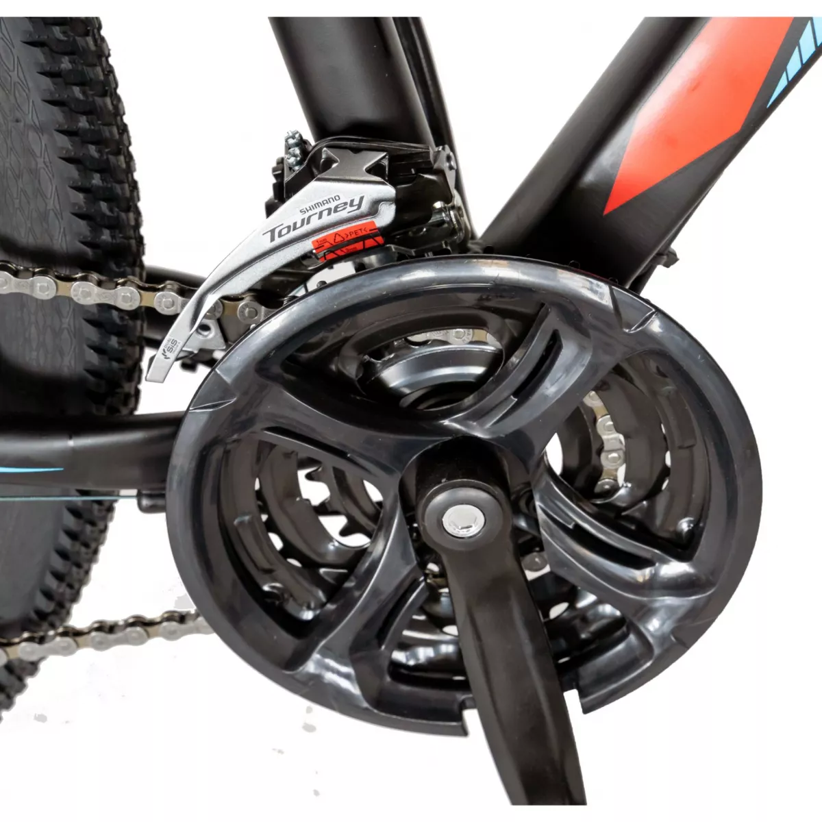 Bicicleta hidraulica MTB-HT CARPAT C2759H, roata 27.5", cadru aluminiu, frane hidraulice disc SHIMANO, 24 viteze, negru/rosu