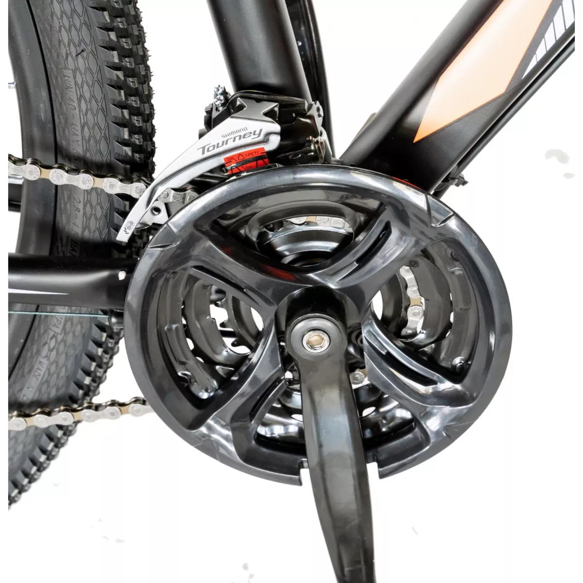 Bicicleta hidraulica MTB-HT CARPAT C2959H, roata 29", cadru aluminiu, frane hidraulice disc SHIMANO, 24 viteze, negru/portocaliu
