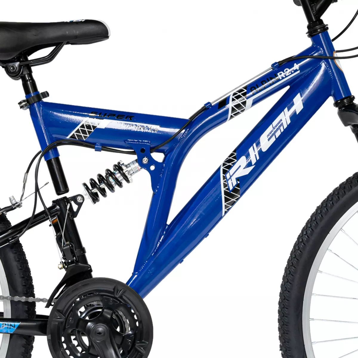 Bicicleta MTB-FS 24" RICH Alpin R2449A, 18 viteze, culoare albastru/negru
