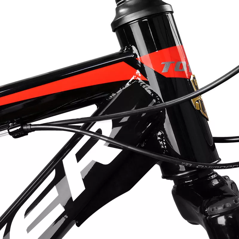 Bicicleta MTB-HT Forever F24T1B, roata 24", cadru aluminiu, 27 viteze, culoare negru/rosu