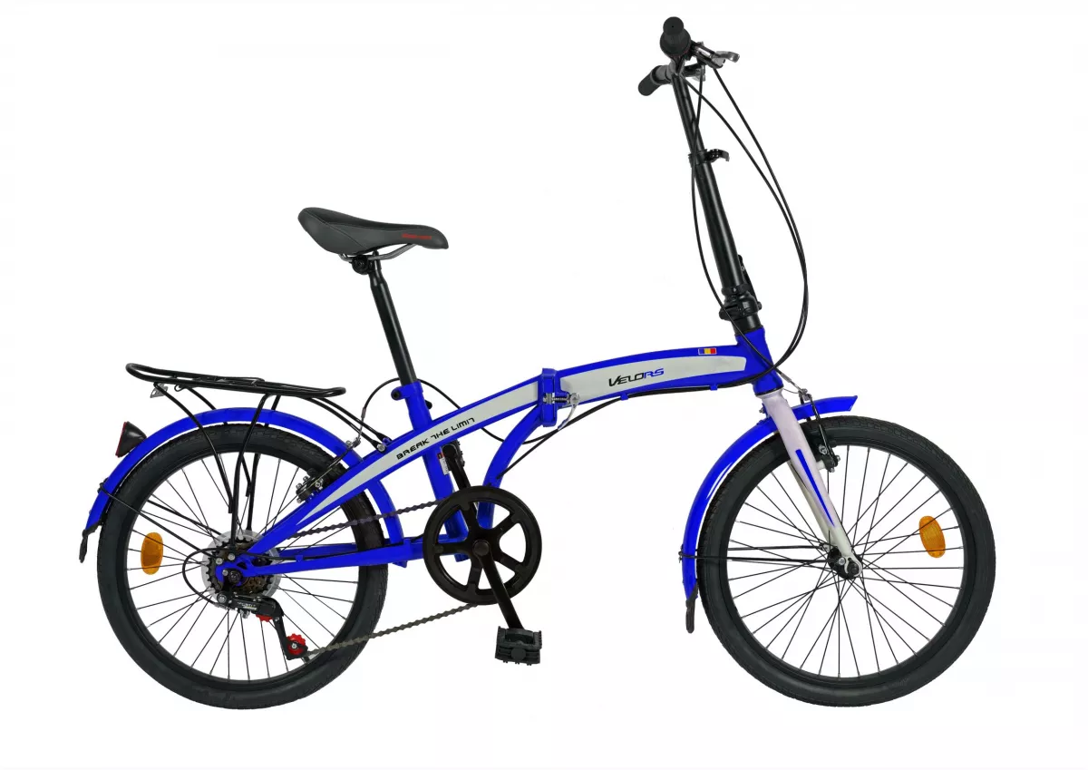 Bicicleta pliabila 20" VELORS  V2053C, cadru otel, culoare albastru / alb