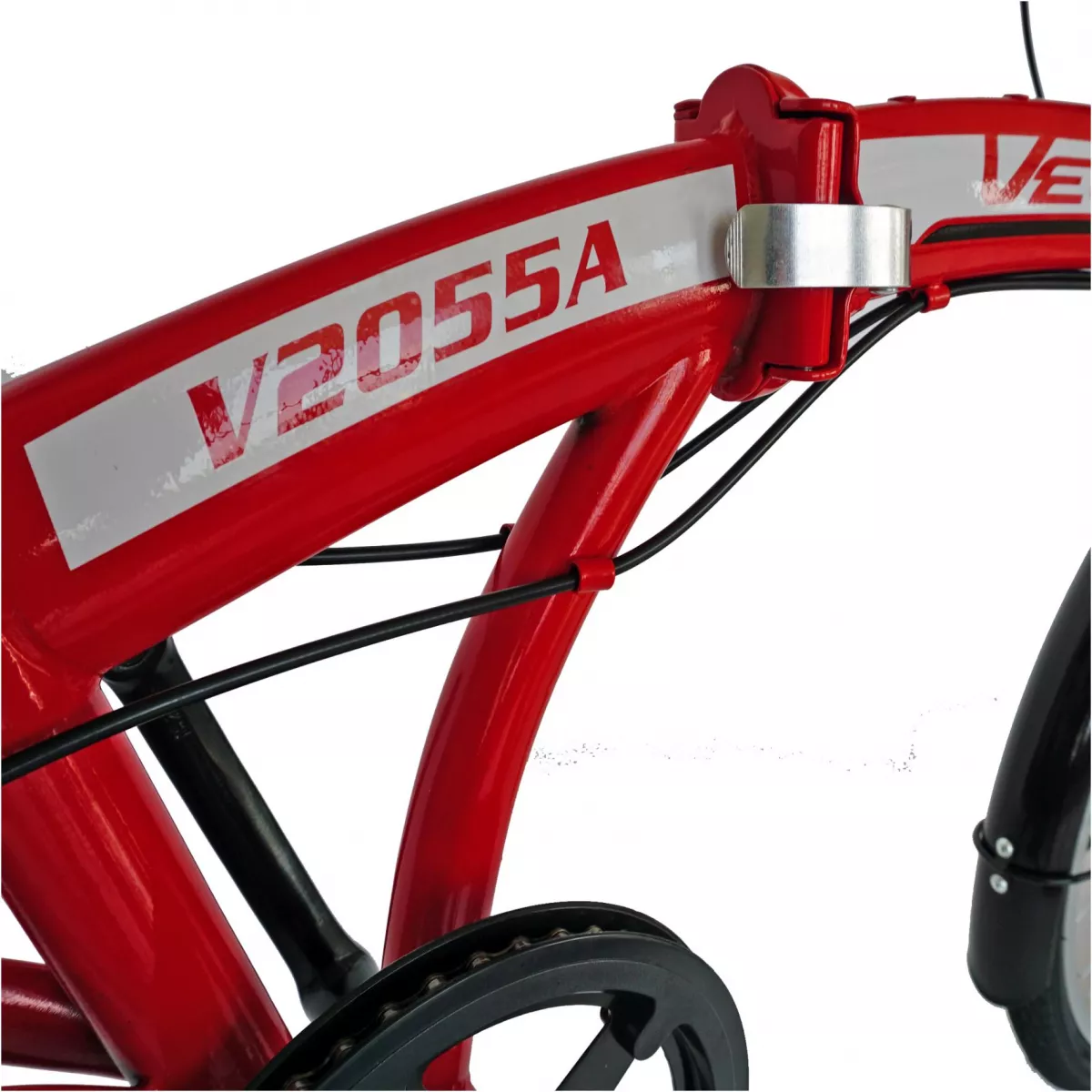 Bicicleta pliabila 20" VELORS  V2055A, cadru otel, culoare rosu / alb - RESIGILATA