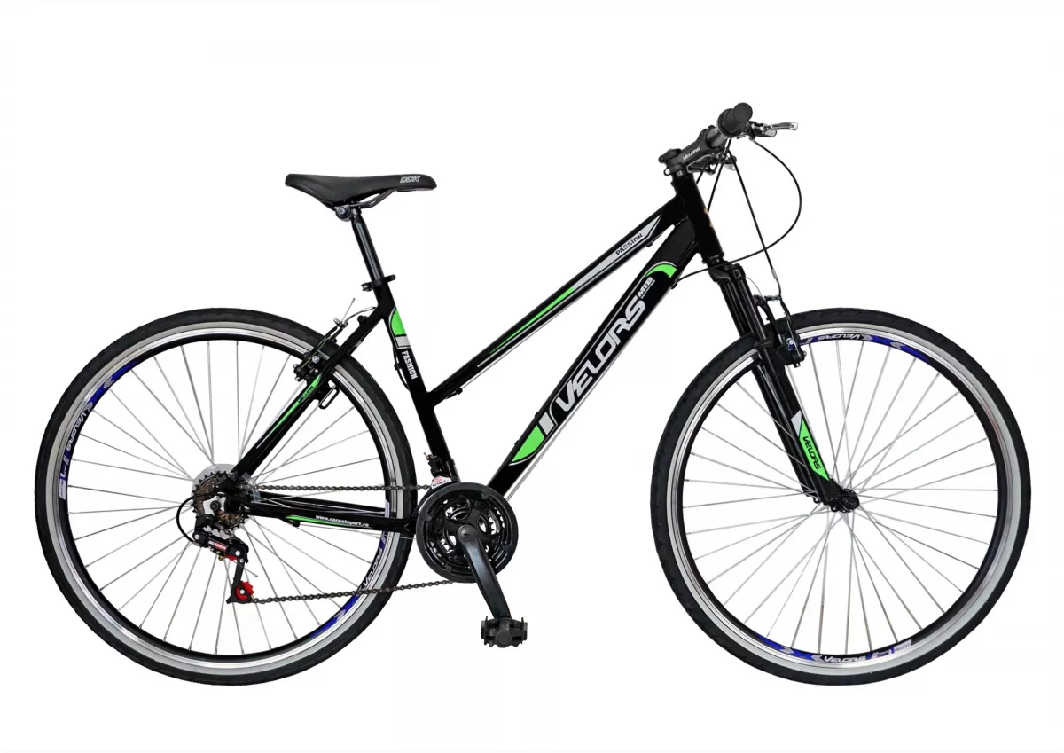 Bicicleta Trekking 28" VELORS V2700A, cadru aluminiu, culoare negru/verde  - RESIGILATA