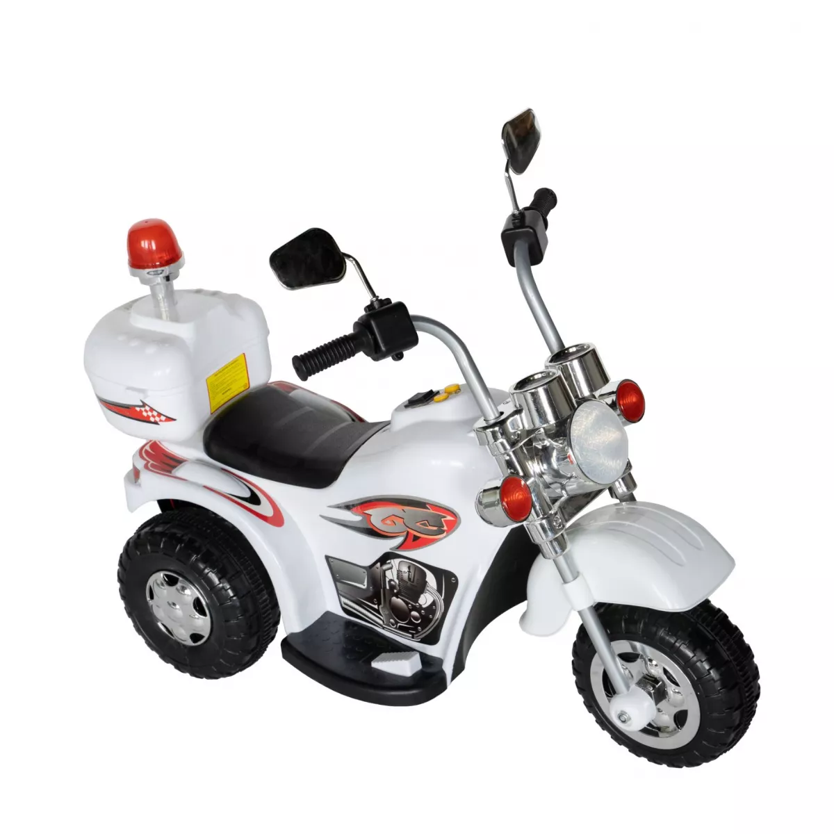 Motocicleta electrica copii cu acumulator, muzica si lumini, culoare alb