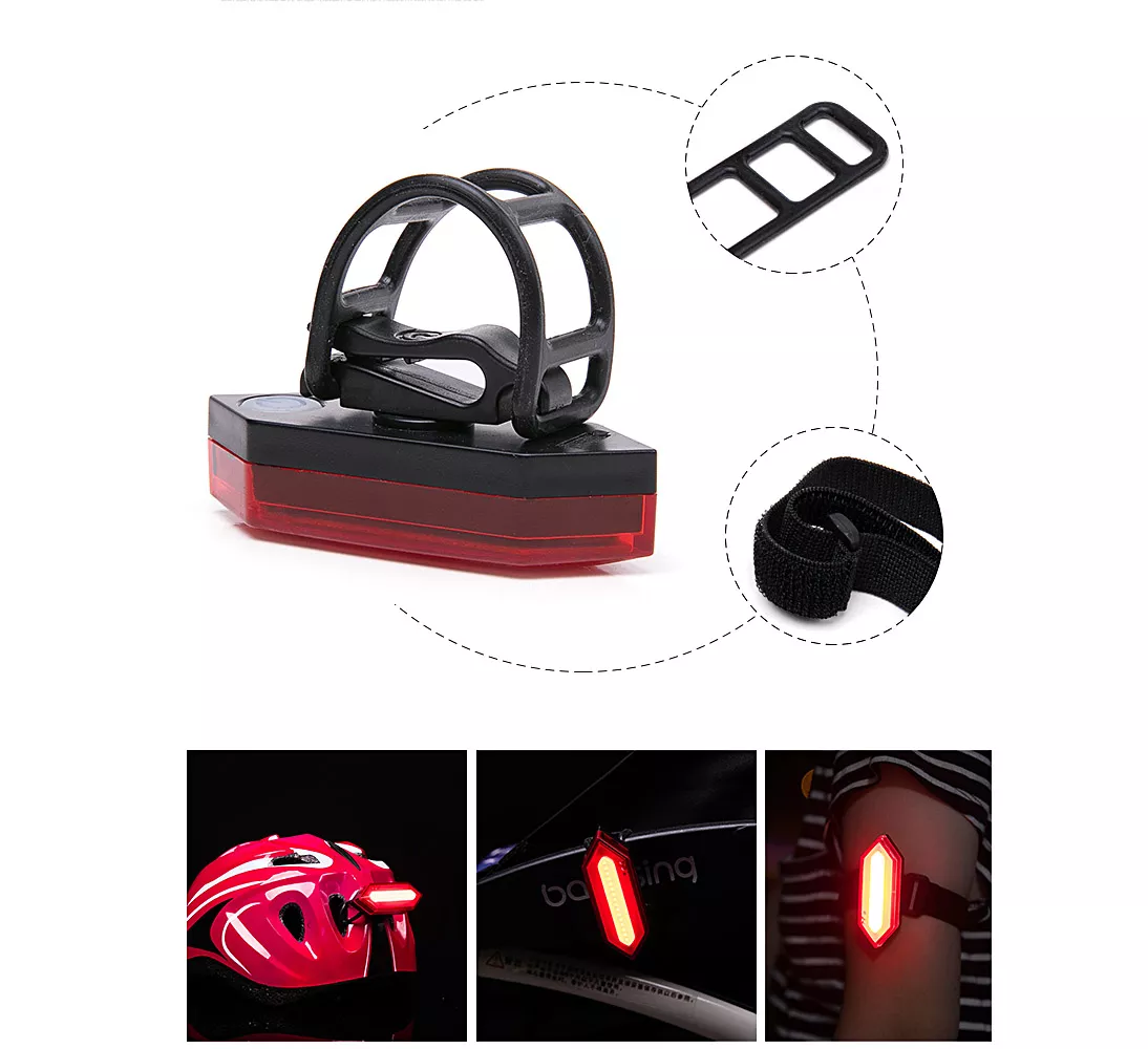 Stop bicicleta LED, reincarcabil, 500 mAh, USB, lumina rosie 71x25x22mm Forever