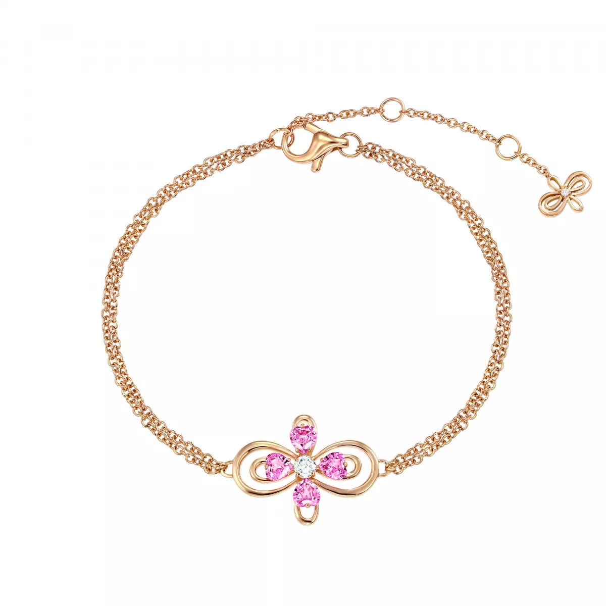 Bratara Infinity Love Henri Maillardet cu safire si diamante, din aur roz de 18K