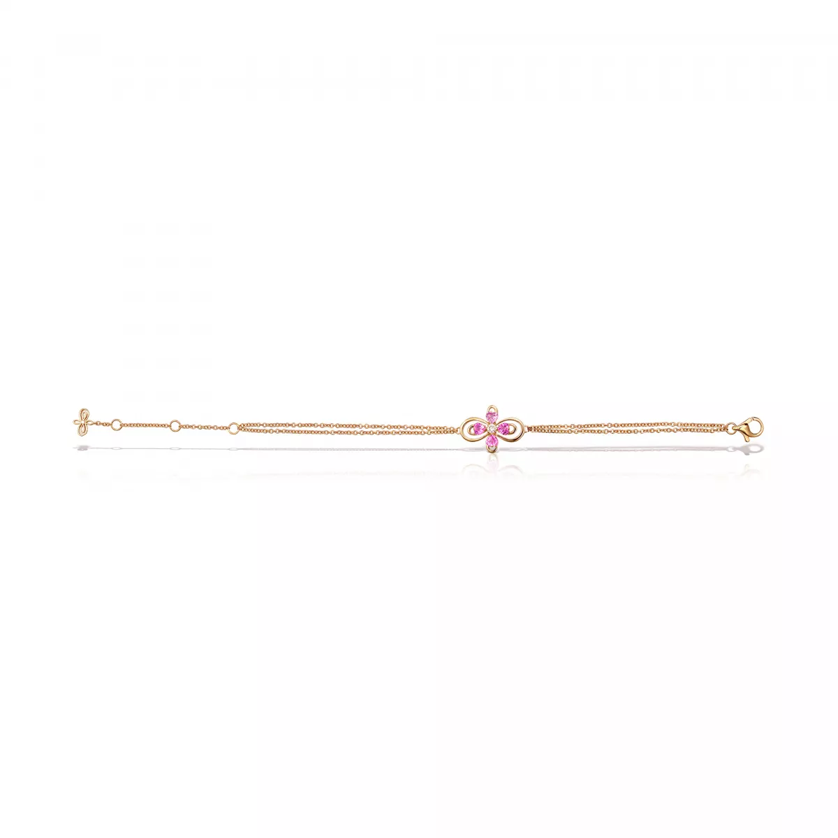 Bratari - Bratara Infinity Love Henri Maillardet cu safire si diamante, din aur roz de 18K, cellini.ro