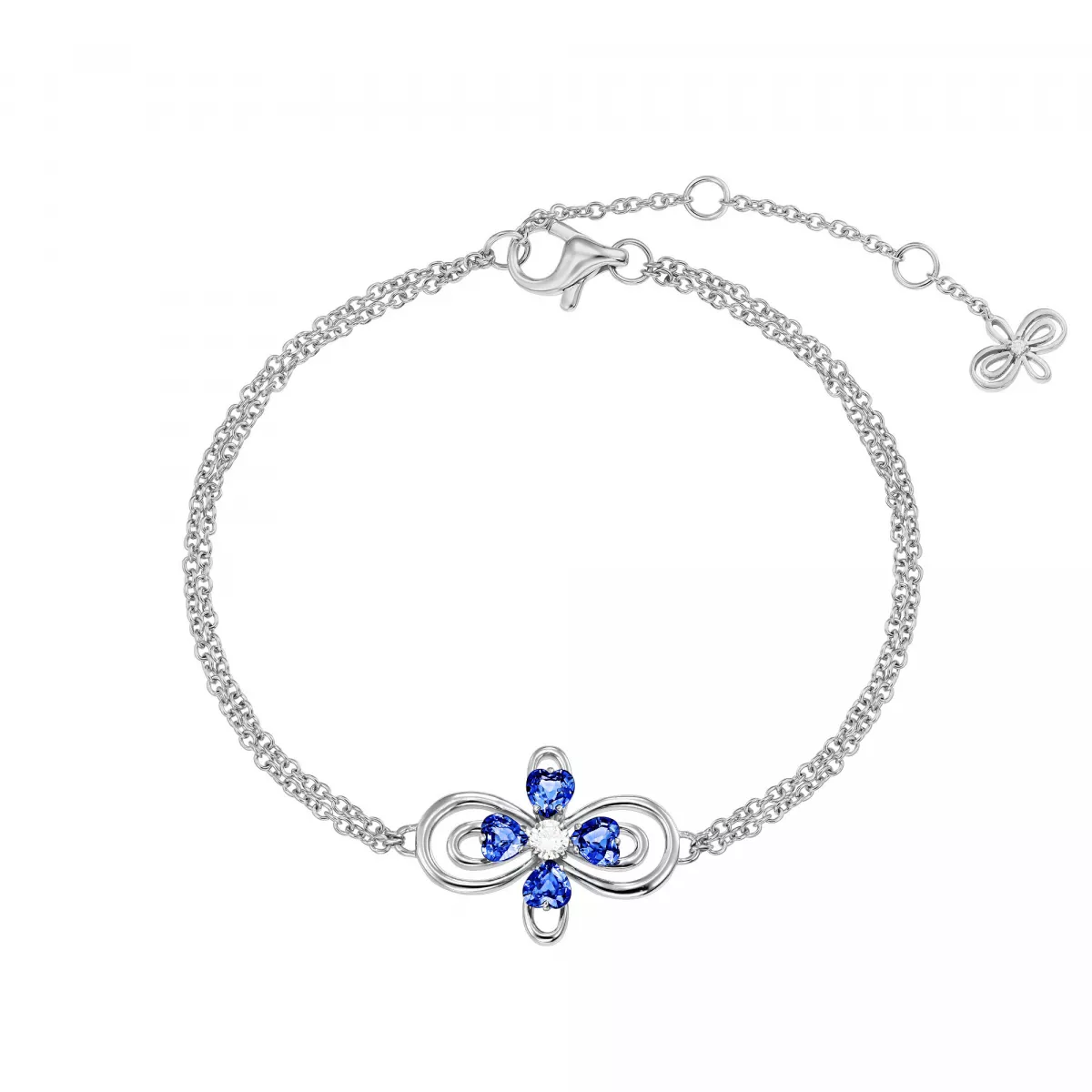 Bratara Infinity Love Henri Maillardet cu safir si diamant, din aur alb de 18K