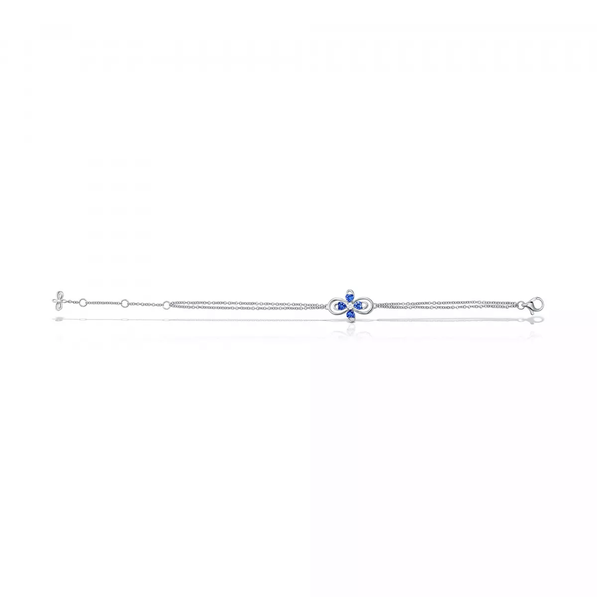 Bratari - Bratara Infinity Love Henri Maillardet cu safir si diamant, din aur alb de 18K, cellini.ro